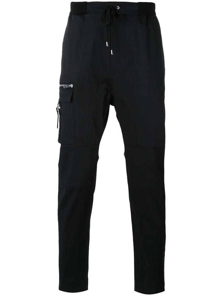 Les Hommes Urban - Slim Zip Pocket Trousers - Men - Cotton/spandex/elastane - 50, Black, Cotton/spandex/elastane
