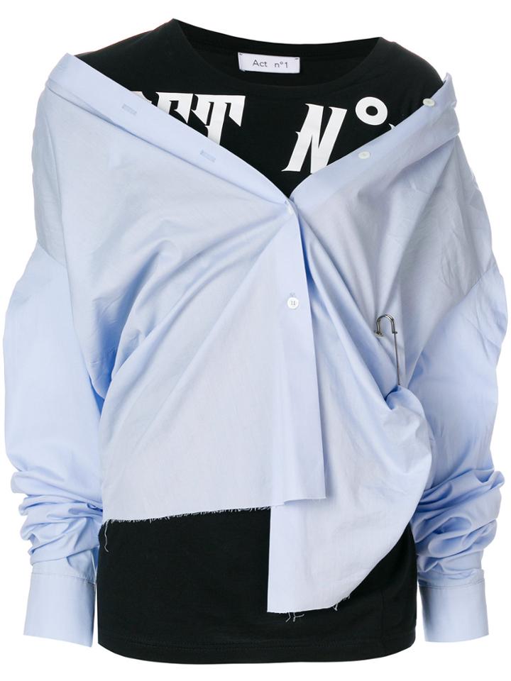 Act N&deg;1 Layered Asymmetric Shirt - Blue