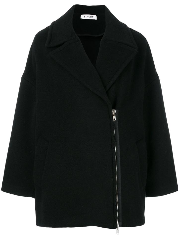 Barena Oversized Side Zipped Coat - Black