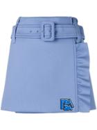 Prada Technical Jersey Ruffle Skirt - Blue
