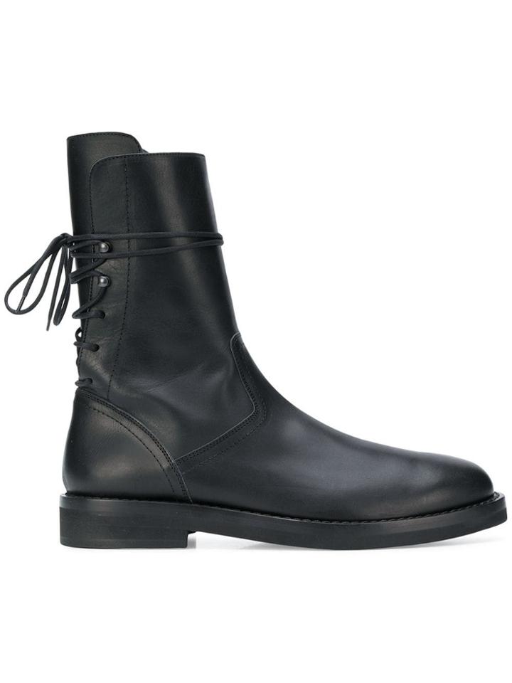 Ann Demeulemeester Lace-up Fitted Boots - Black