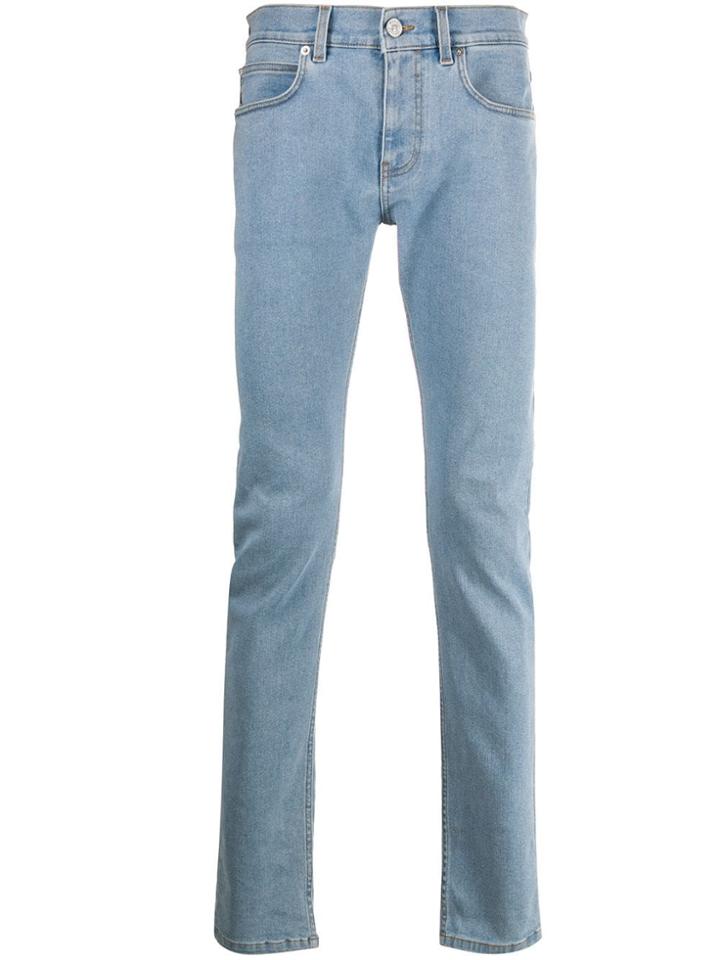 Versace Medusa Logo Patch Skinny Jeans - Blue