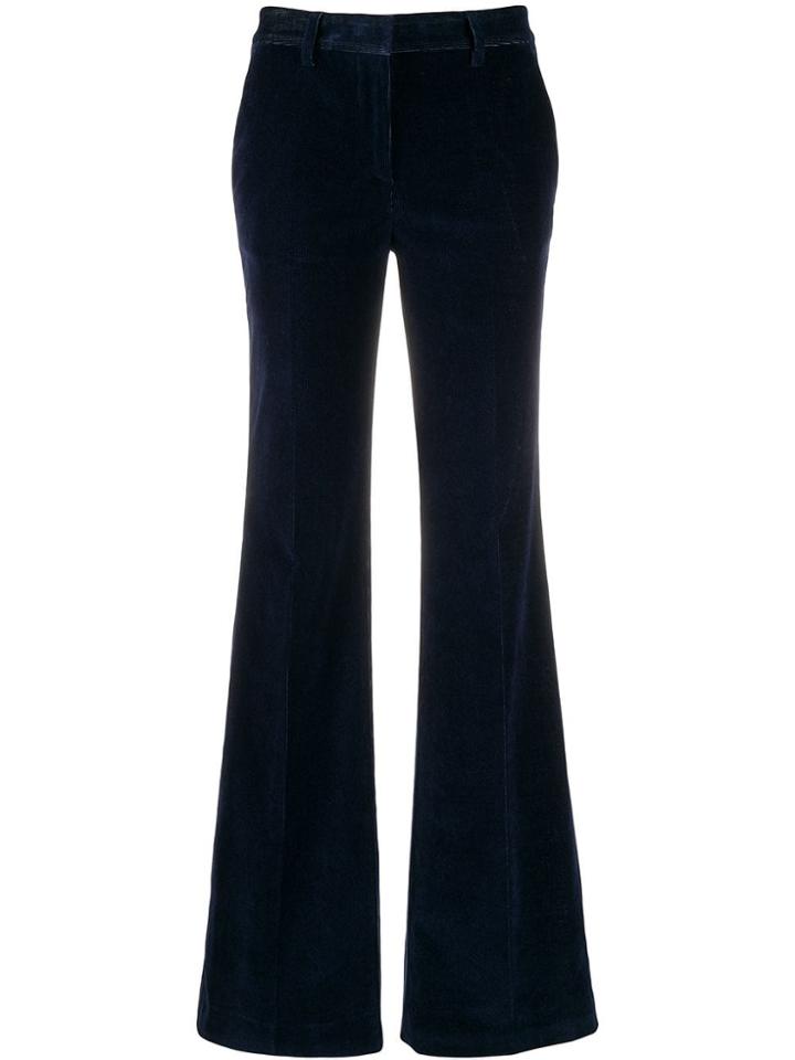 Brag-wette Flared Corduroy Trousers - Blue