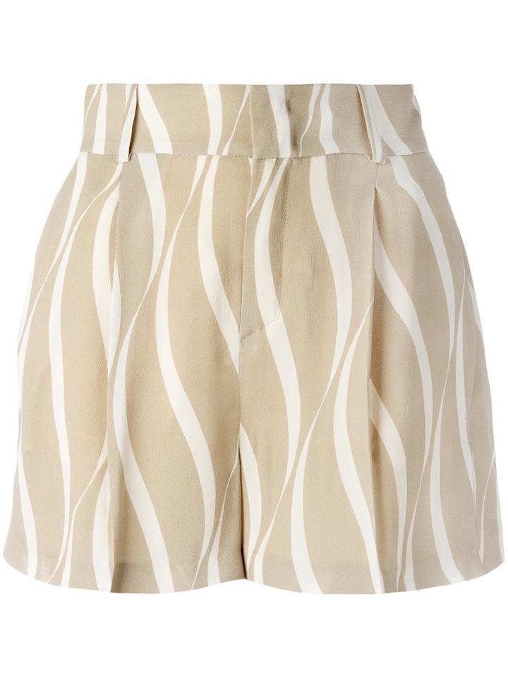 Toteme Printed Shorts, Women's, Size: Large, Nude/neutrals, Viscose