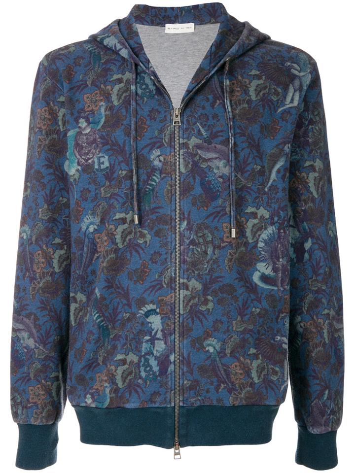 Etro Felpa Full Zip Hoodie - Blue