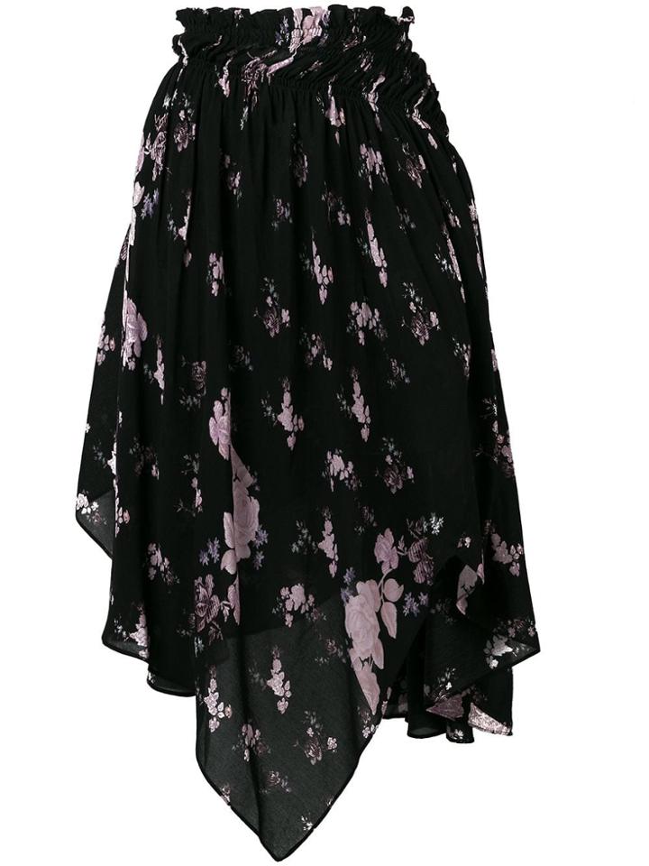 Preen Line Wild Flower Print Skirt - Black