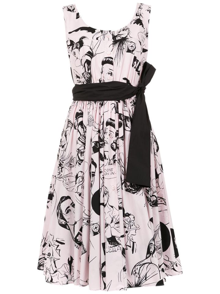 Prada Comic Book Print Sundress - Pink & Purple