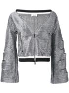 Aviù - Off Shoulder Jacket - Women - Cotton/polyamide/spandex/elastane/polyester - 42, Grey, Cotton/polyamide/spandex/elastane/polyester