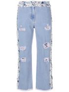 Blumarine Panelled Tweed Jeans - Blue