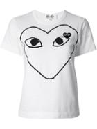 Comme Des Garçons Play Printed Heart T-shirt, Women's, Size: Large, White, Cotton