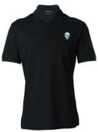Alexander Mcqueen Skull Patch Polo Shirt, Men's, Size: Medium, Black, Cotton