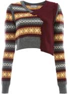 Preen By Thornton Bregazzi Cropped Knitted Top - Grey