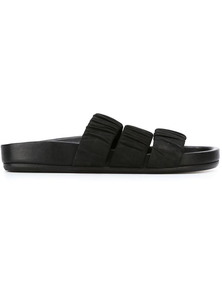 Rick Owens Ruche Strap Sliders
