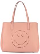 Anya Hindmarch - Ebury Smiley Tote - Women - Calf Leather - One Size, Women's, Pink/purple, Calf Leather