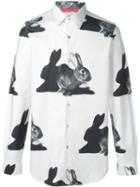 Paul Smith Rabbits Print Shirt, Men's, Size: L, White, Cotton