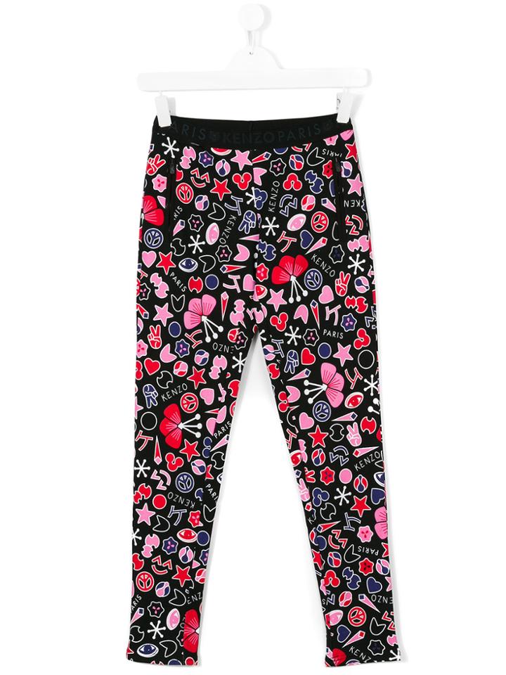 Kenzo Kids Graphic Print Leggings - Black