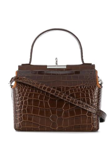 Gu De Embossed Box Bag - Brown