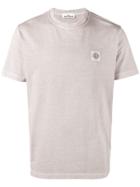 Stone Island Compass Logo Patch T Shirt - Pink & Purple