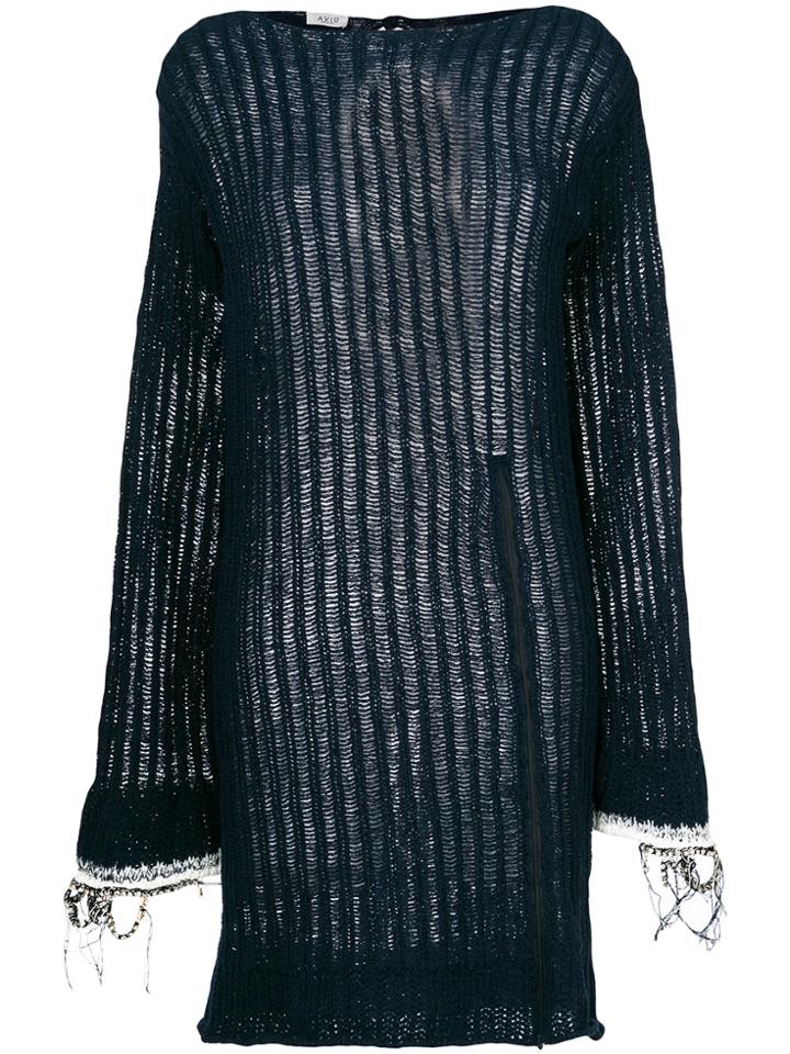 Aviù Open Knit Sweater Dress - Blue