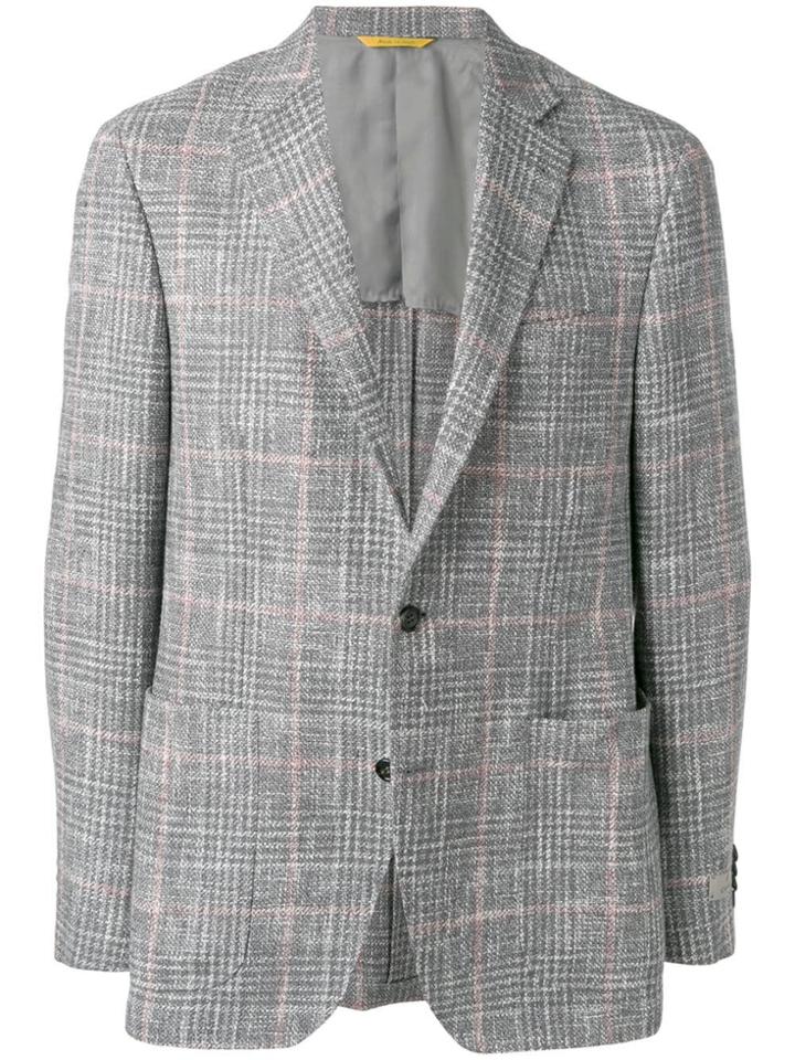 Canali Tailored Check Blazer - Grey