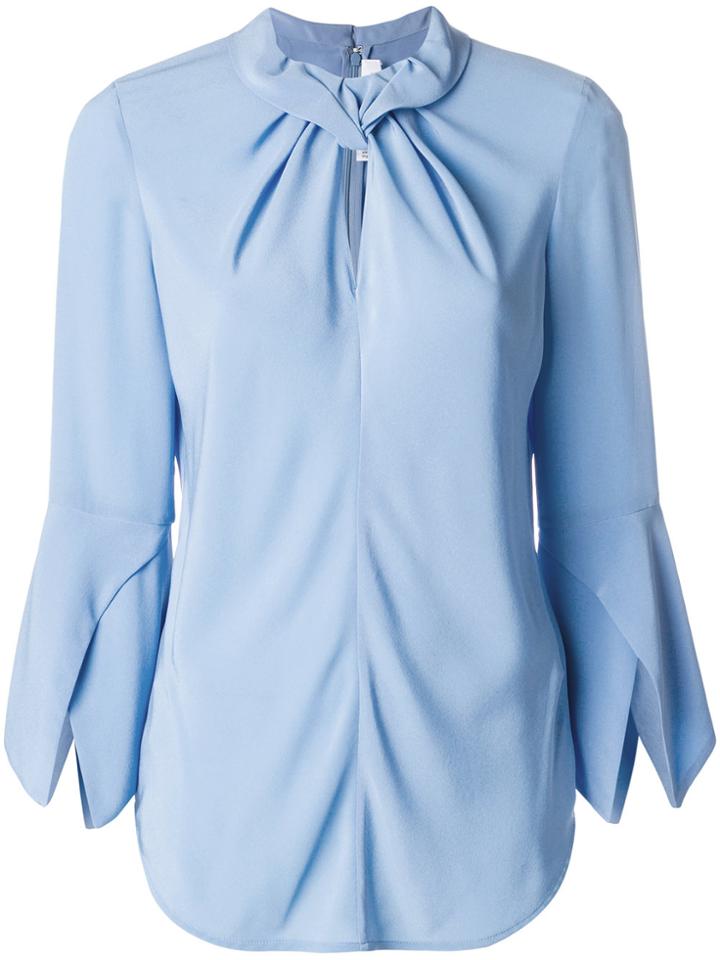 Victoria Beckham Keyhole Knotted Neck Blouse - Blue