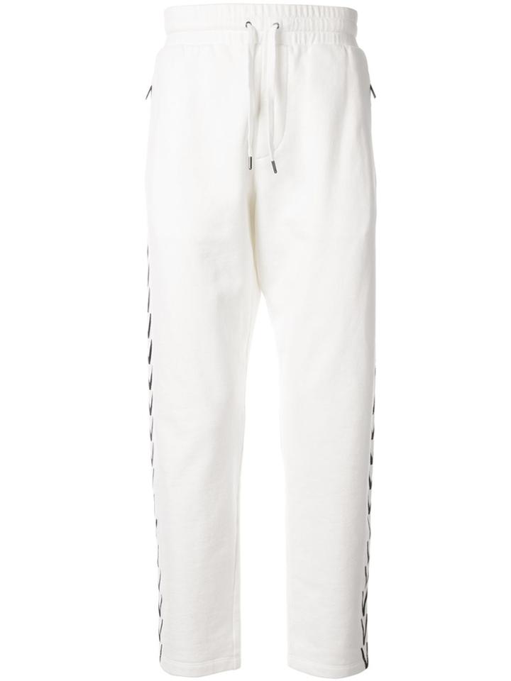 Ports V Side V Print Track Pants - White