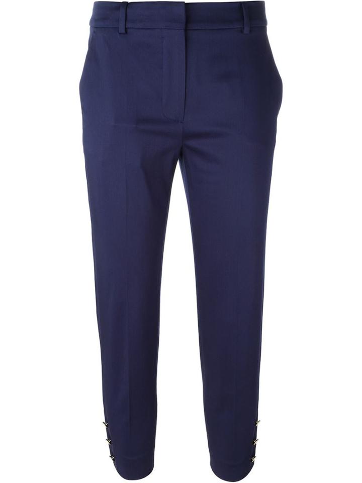 Max Mara High Waist Button Cuff Cropped Trousers