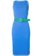 Dsquared2 Belted Shift Dress, Women's, Size: S, Blue, Calf Suede/viscose
