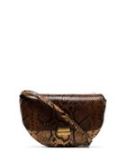 Wandler Brown Anna Big Snake-embossed Leather Belt Bag