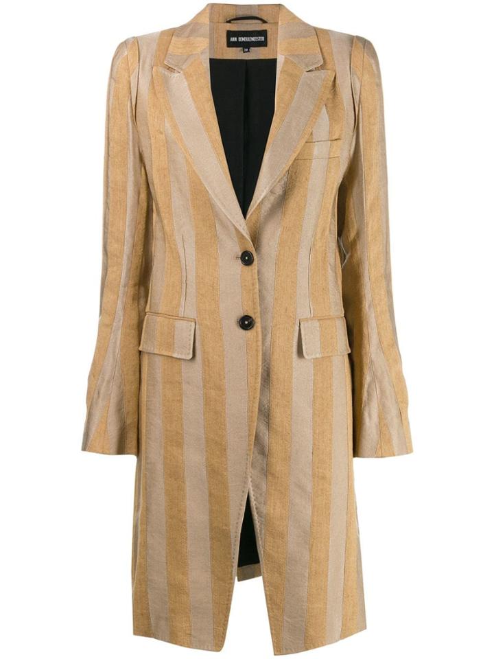 Ann Demeulemeester Single Breasted Coat - Neutrals