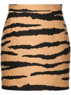 Proenza Schouler Tiger Print Mini Skirt - Brown