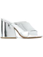 Maison Margiela Patent Crossover Mules - Metallic
