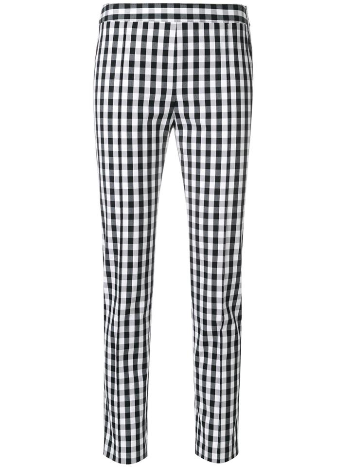 Boutique Moschino Gingham Skinny Trousers - White