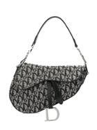 Christian Dior Vintage Trotter Pattern Saddle Bag - Grey