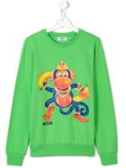 Moschino Kids Monkey Print Sweatshirt, Boy's, Size: 14 Yrs, Green