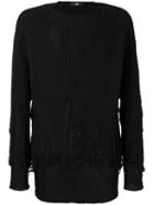 Yang Li - Destroyed Effect Jumper - Men - Cotton/polyamide - 46, Black, Cotton/polyamide
