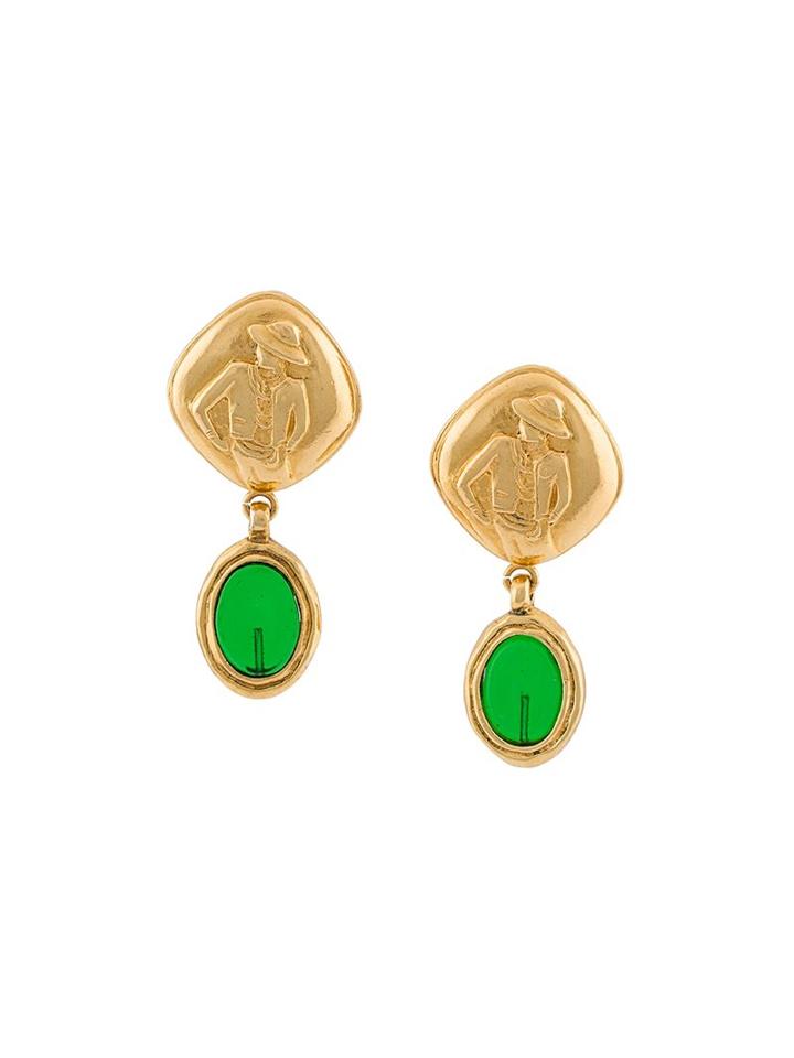 Chanel Vintage Gripoix Mademoiselle Clip-on Earrings, Women's, White
