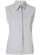 Chanel Pre-owned 1999 Striped Sleeveless Shirt - White