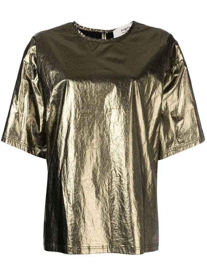 Ports 1961 Short Sleeve Oversized T-shirt - Metallic