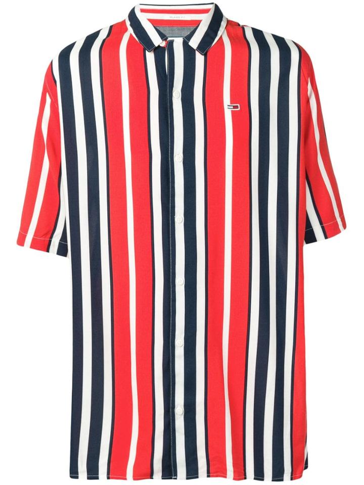 Tommy Jeans Stripe Camp Shirt - Red