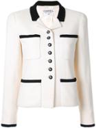 Chanel Pre-owned Woven Straight Jacket - White