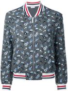 Thom Browne - Embroidered Flower Bomber Jacket - Women - Wool - 42, Grey, Wool