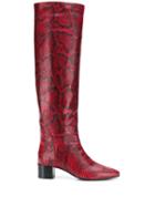 Giuseppe Zanotti Snakeskin Print Boots - Red