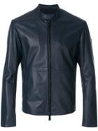 Emporio Armani Leather Racer Jacket - Blue