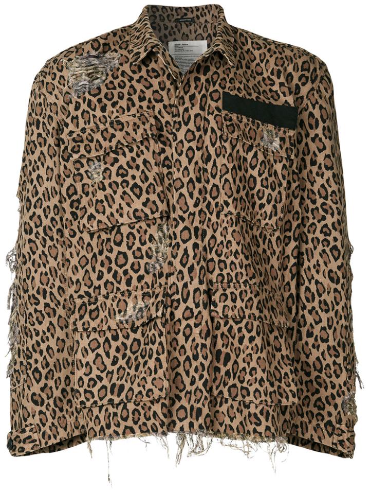 R13 Leopard Print Boxy Jacket - Brown