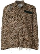 R13 Leopard Print Boxy Jacket - Brown