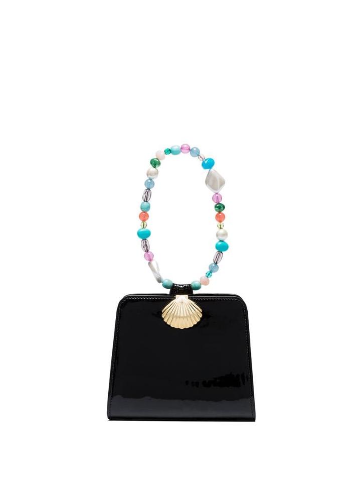 Rixo Amelie Mini Beaded Bracelet Bag - Black