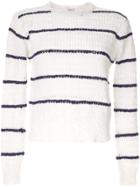 Suboo Shoreline Stripe Knit Jumper - White