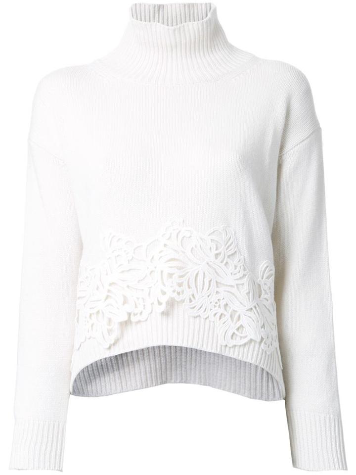 Ermanno Scervino Turtle Neck Jumper, Women's, Size: 40, White, Wool/cashmere