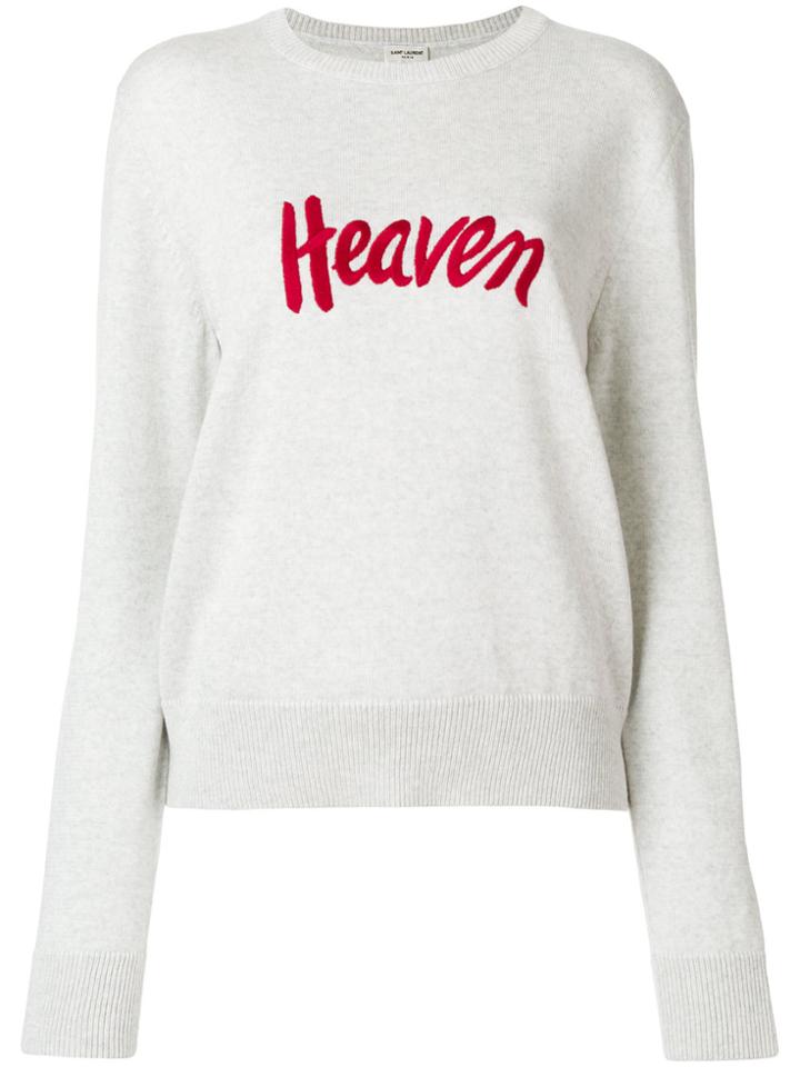 Saint Laurent Heaven Knitted Jumper - Grey